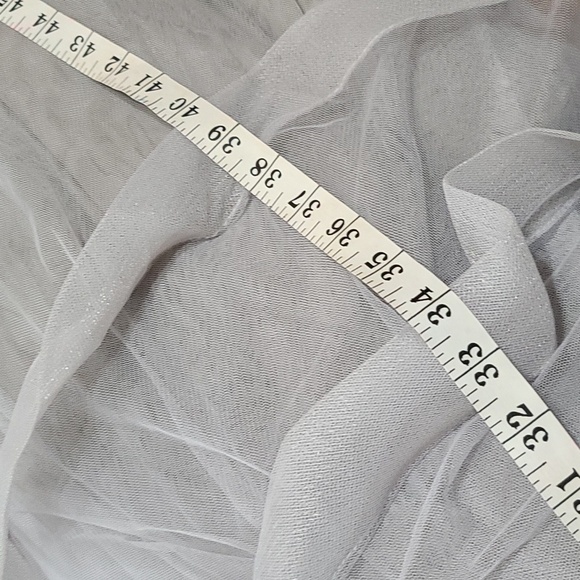 TLC Say Yes To The Prom Dress Juniors Gray Iridescent Stones Ruffly Layers Sz 7 - Picture 15 of 16